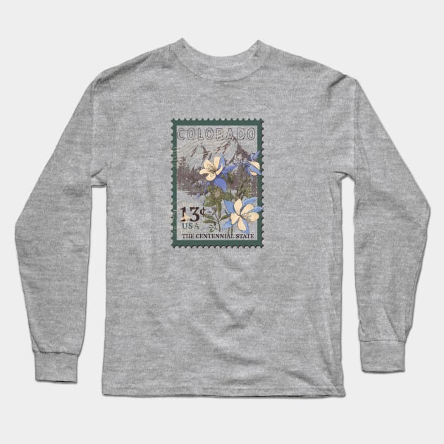 Colorado vintage stamp Long Sleeve T-Shirt by LifeTime Design